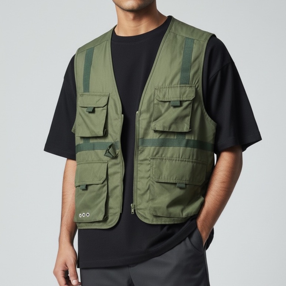 Urban Outfitters Utility Vest Green Size Medium